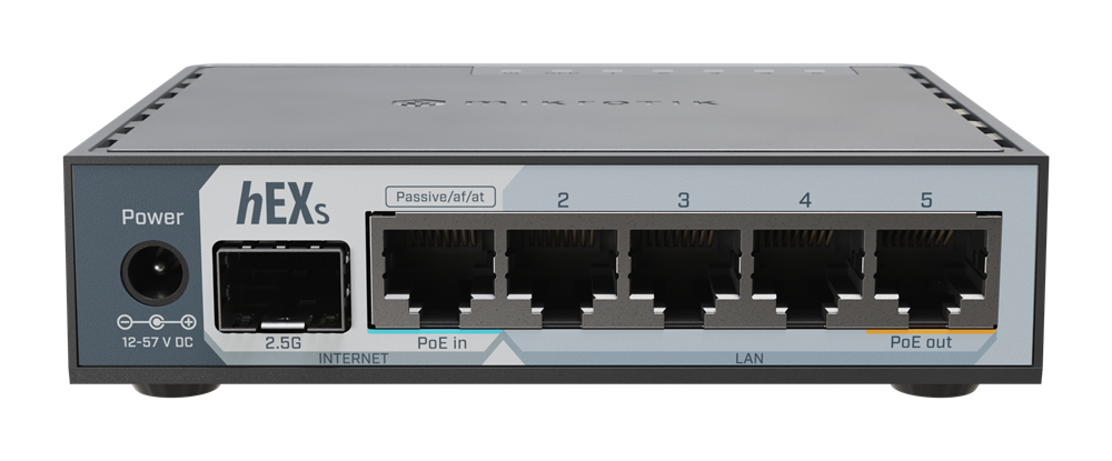 MikroTik hEX S (2025 verzió) E60iUGS L4 512MB 5xGbE LAN 1x2.5 GbE SFP port router