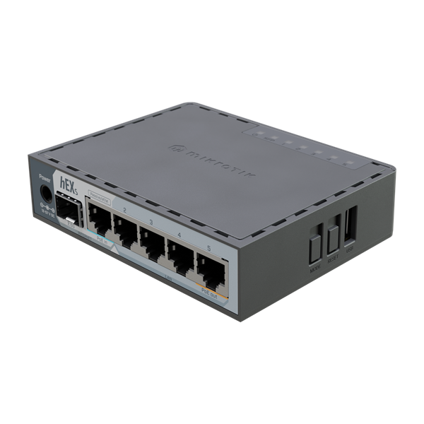 MikroTik hEX S (2025 verzió) E60iUGS L4 512MB 5xGbE LAN 1x2.5 GbE SFP port router