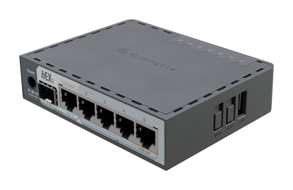 MikroTik hEX S (2025 verzió) E60iUGS L4 512MB 5xGbE LAN 1x2.5 GbE SFP port router