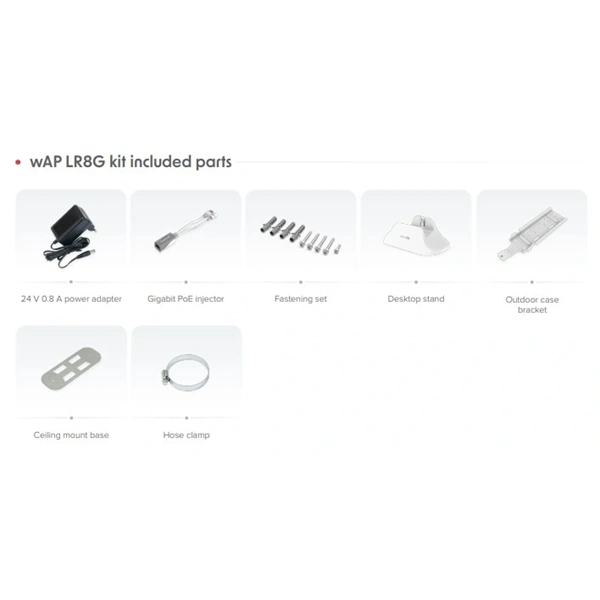 MikroTik wAP LR8G kit 802.11b/g/n 1x FE LAN port 1x R11e-LR8G modul 2,4GHz WiFi kültéri LoRaWAN gateway