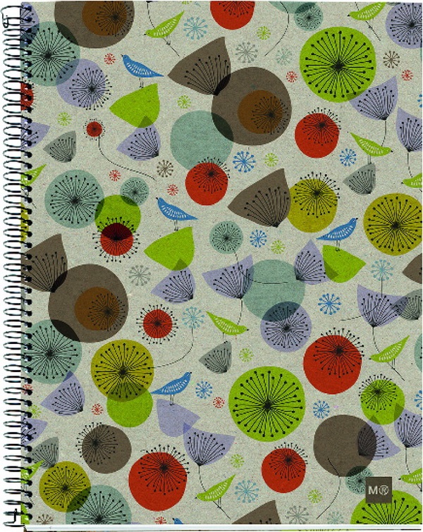 Miquelrius Ecobirds A5 4x30lapos kockás spirálfüzet