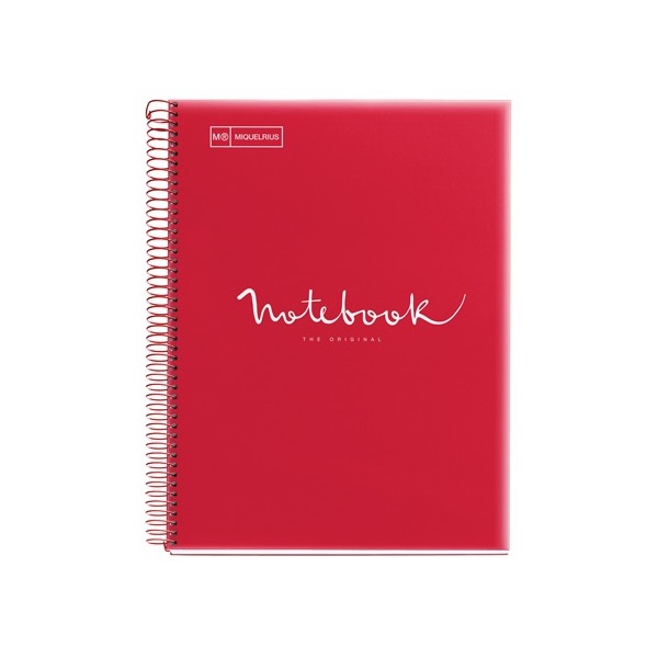 Miquelrius Emotions A5 PP 120 lapos piros kockás spirálfüzet