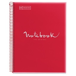 Miquelrius Emotions A5 PP 120 lapos piros kockás spirálfüzet