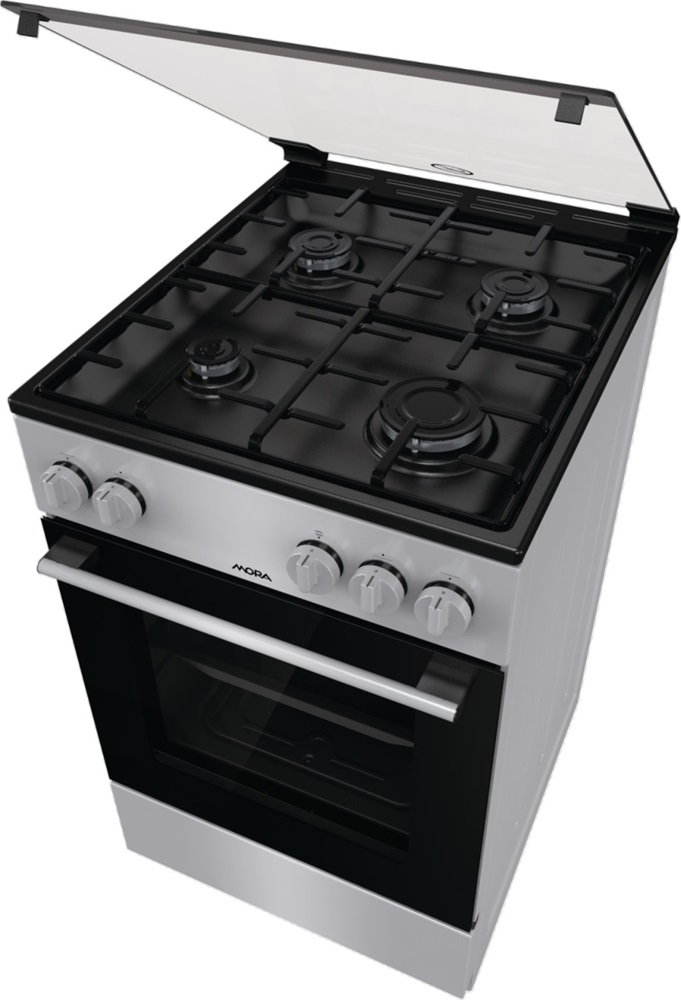 Mora P2252AS inox, szabadonálló, gáz, főzőzóna: 4, sütő:70L, tűzhely