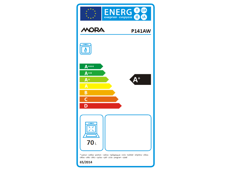 Mora P 141 AW fehér, szabadonálló, gáz, főzőzóna: 3, sütő:70L, tűzhely