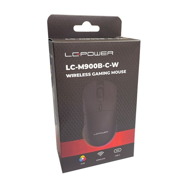 Mouse LC Power LC-M900B-C-W Vezeték nélküli Egér - Fekete