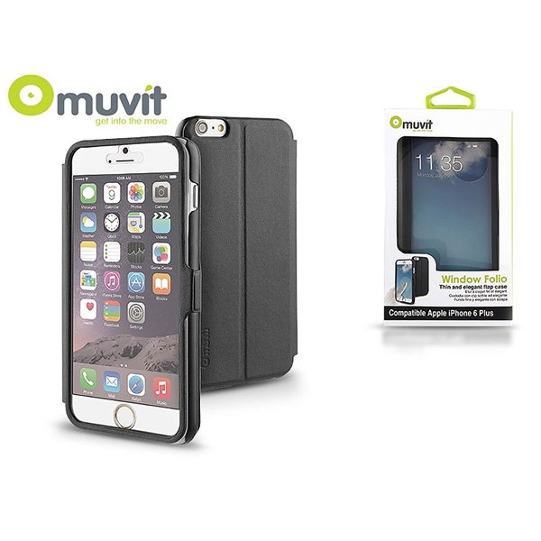 Muvit I-MUEYF0007 Muvit Window Folio iPhone 6 Plus/6S Plus fekete hátlap