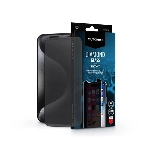 MyScreen MS226721 antiSPY Apple iPhone 15 Pro üvegfólia beteketintés elleni védelemmel