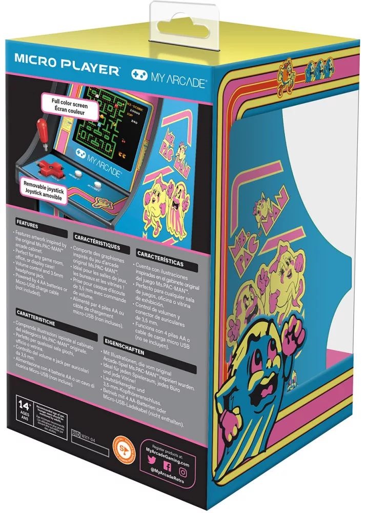 My Arcade DGUNL-3230 Ms. Pac-Man Micro Player Retro Arcade 6.75" hordozható játékkonzol