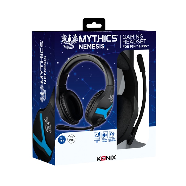 Mythics Nemesis PlayStation 4 kék gamer headset