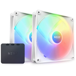 NZXT F140RGB Core 140mm Hub-mounted LED Twin fehér hűtőventilátor + RGB vezérlő