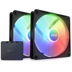 NZXT F140RGB Core 140mm Hub-mounted LED Twin fekete hűtőventilátor + RGB vezérlő