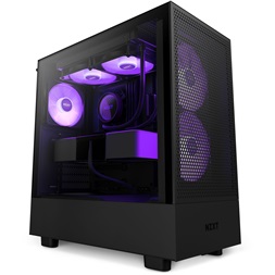 NZXT H5 Flow 2023 RGB All Black Edition Fekete (Táp nélküli) ablakos ATX ház