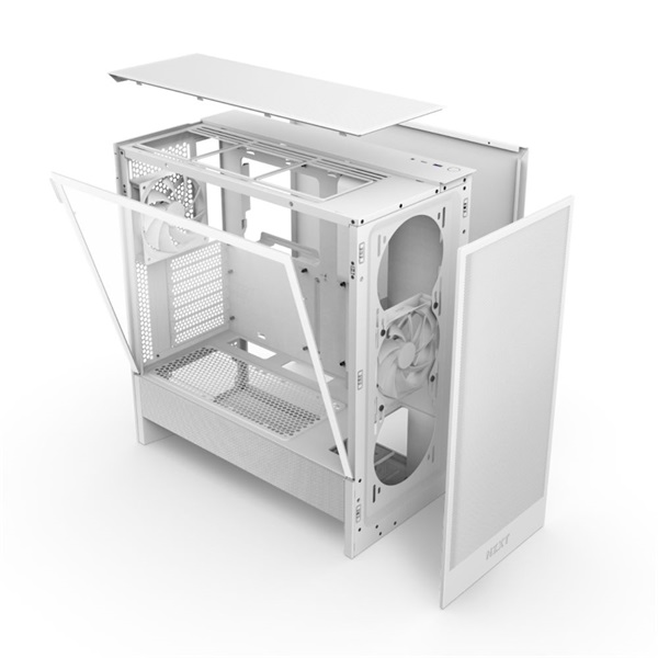 NZXT H5 Flow (2024) fehér (táp nélküli) ablakos mATX ház