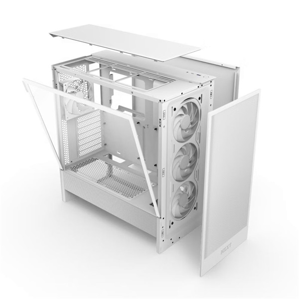 NZXT H5 Flow RGB (2024) fehér RGB (táp nélküli) ablakos mATX ház