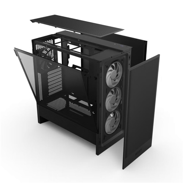 NZXT H5 Flow RGB (2024) fekete RGB (táp nélküli) ablakos mATX ház