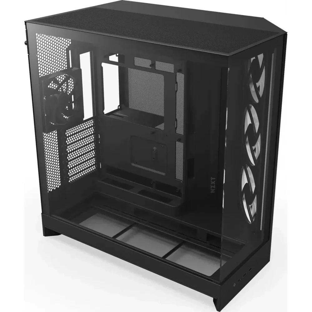 NZXT H9 Flow RGB 2025 fekete (táp nélküli) ablakos ATX ház