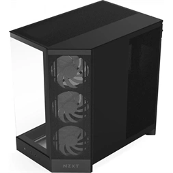 NZXT H9 Flow RGB 2025 fekete (táp nélküli) ablakos ATX ház