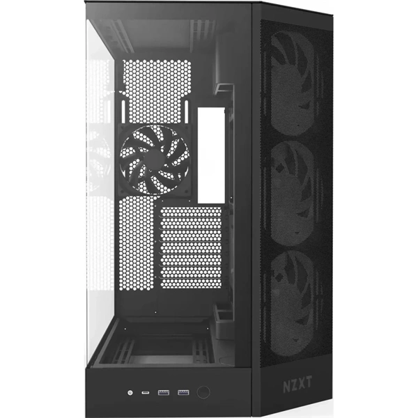 NZXT H9 Flow RGB 2025 fekete (táp nélküli) ablakos ATX ház