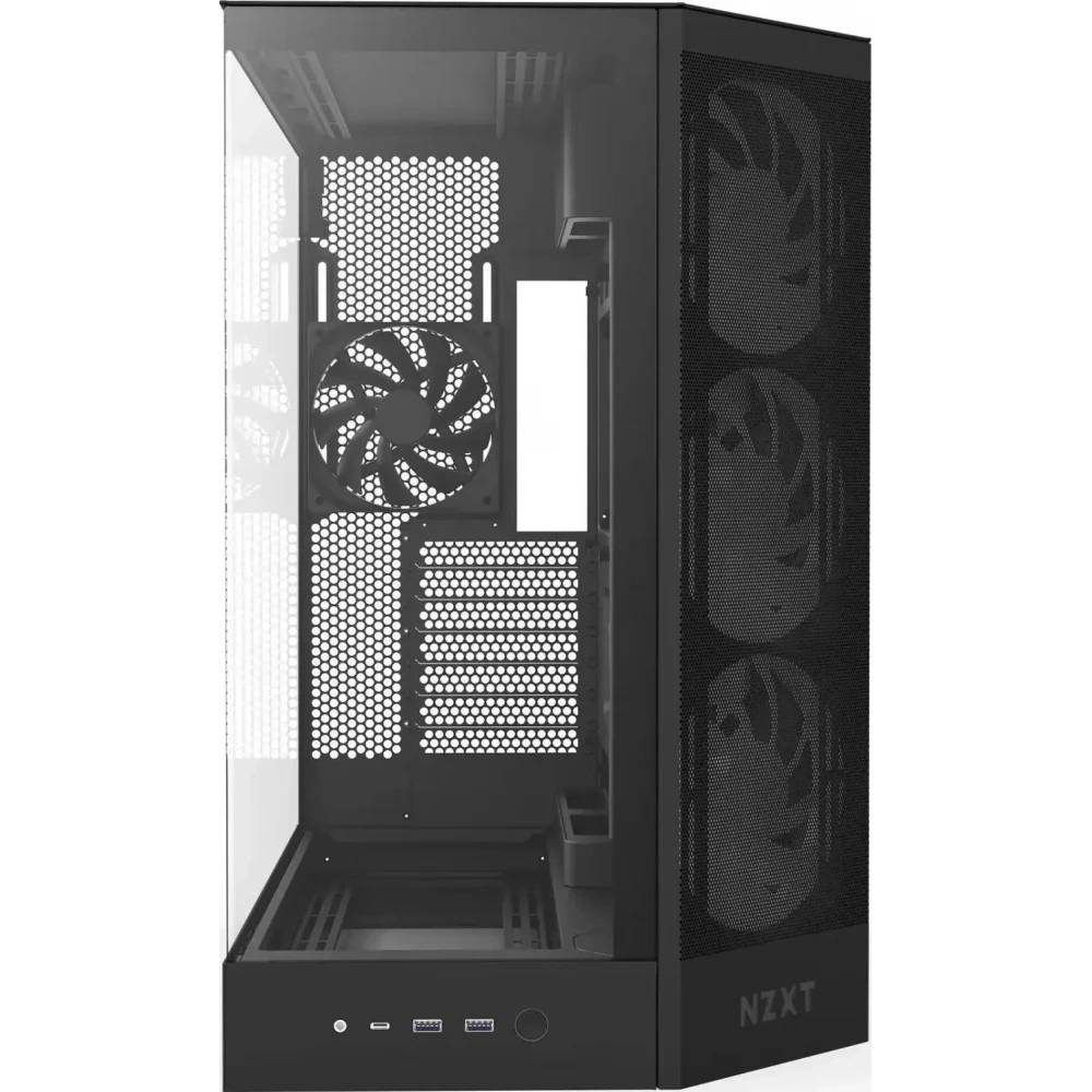 NZXT H9 Flow RGB 2025 fekete (táp nélküli) ablakos ATX ház