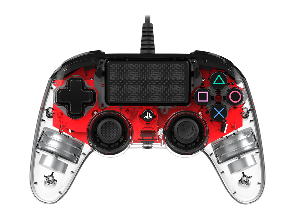 Nacon 2804955 Compact PS4 átlátszó-halványpiros vezetékes kontroller