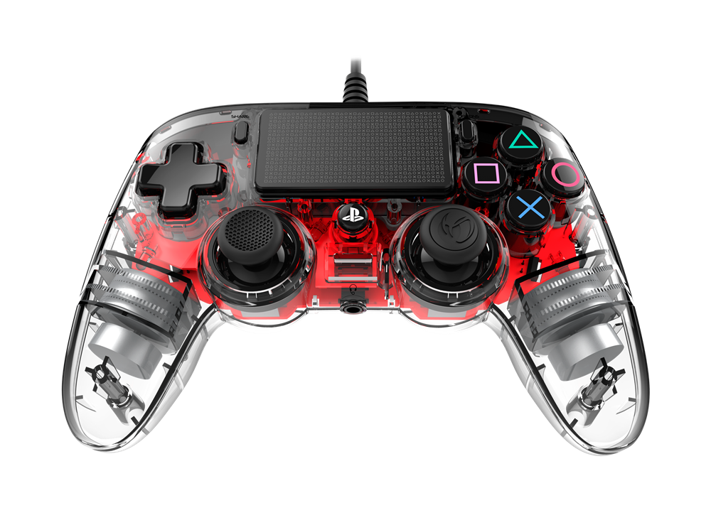 Nacon 2804955 Compact PS4 átlátszó-halványpiros vezetékes kontroller