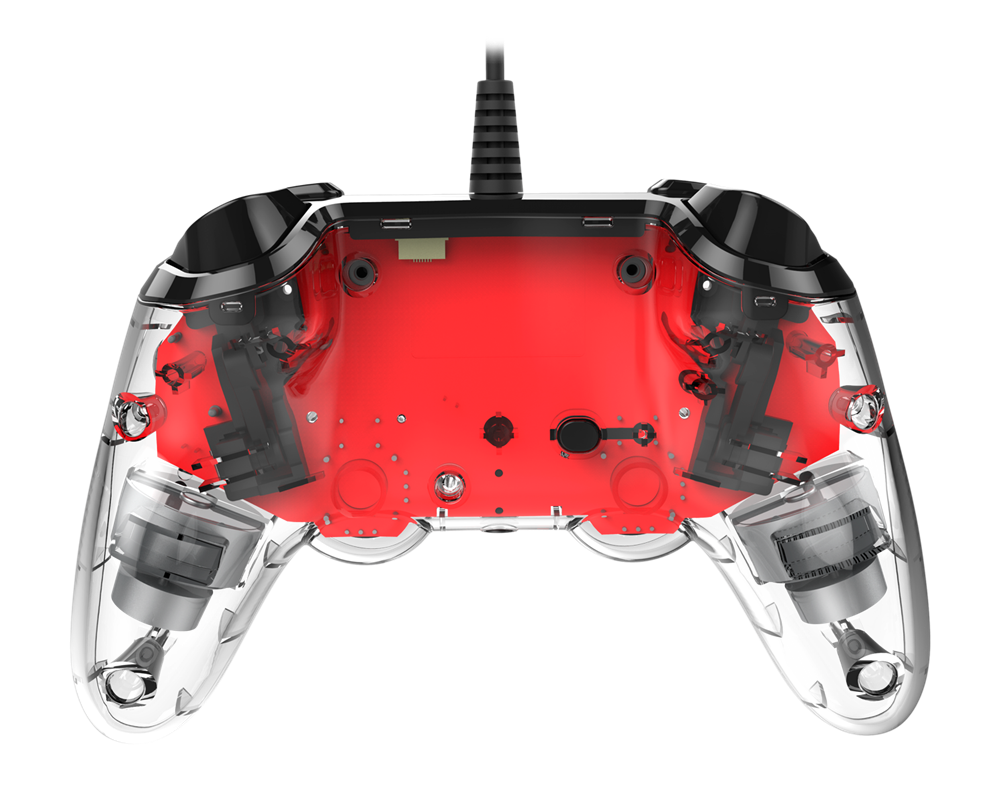Nacon 2804955 Compact PS4 átlátszó-halványpiros vezetékes kontroller
