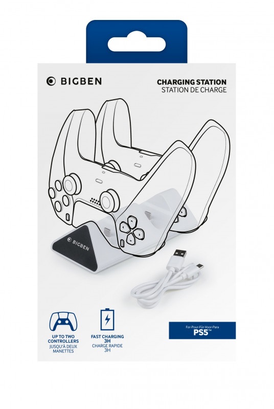 BigBen 2807367 PS5 V2 Dual fehér töltőállomás