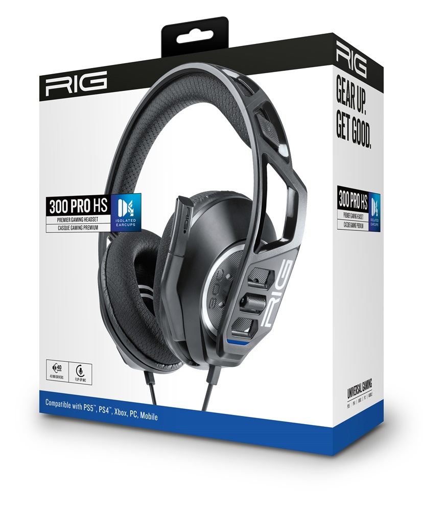 Nacon 2808366 Plantronics RIG 300PRO HS PS5 fekete gamer headset