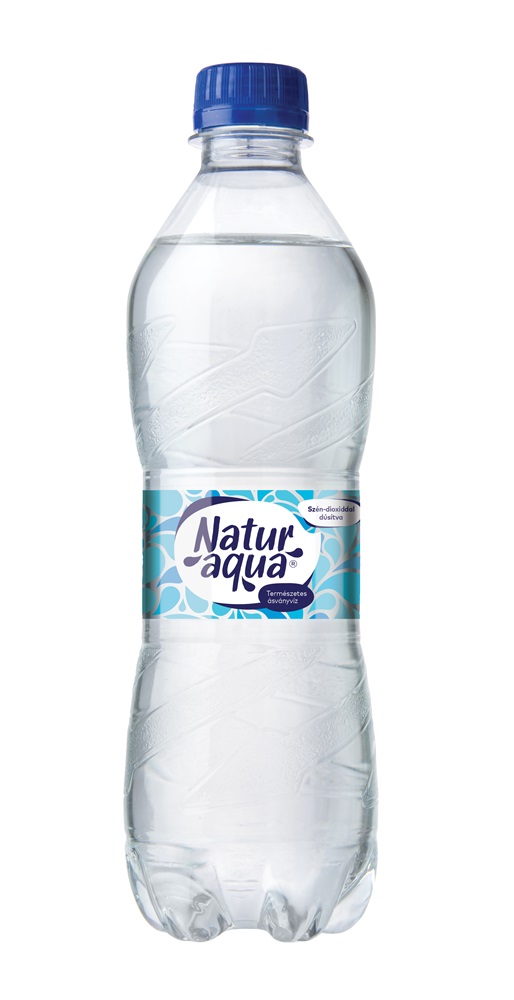 Naturaqua 0,5l DRS egyutas visszaváltási díjas PET palackos szénsavas ásványvíz