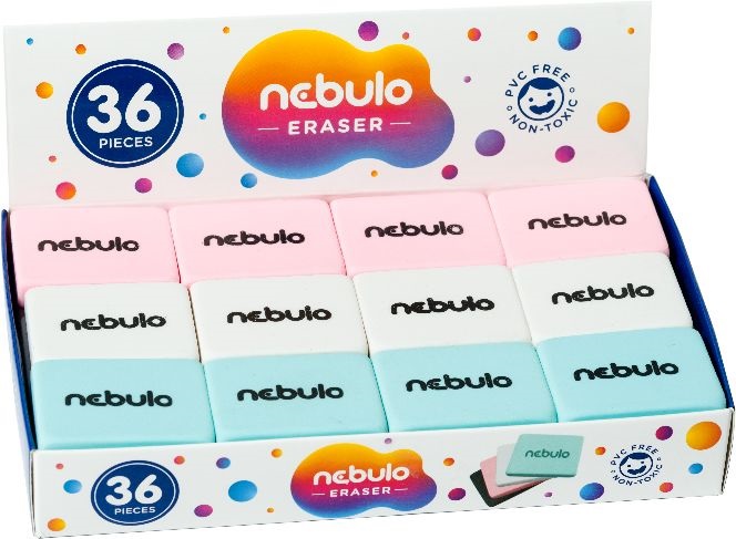 Nebulo 3 színben logózott radír