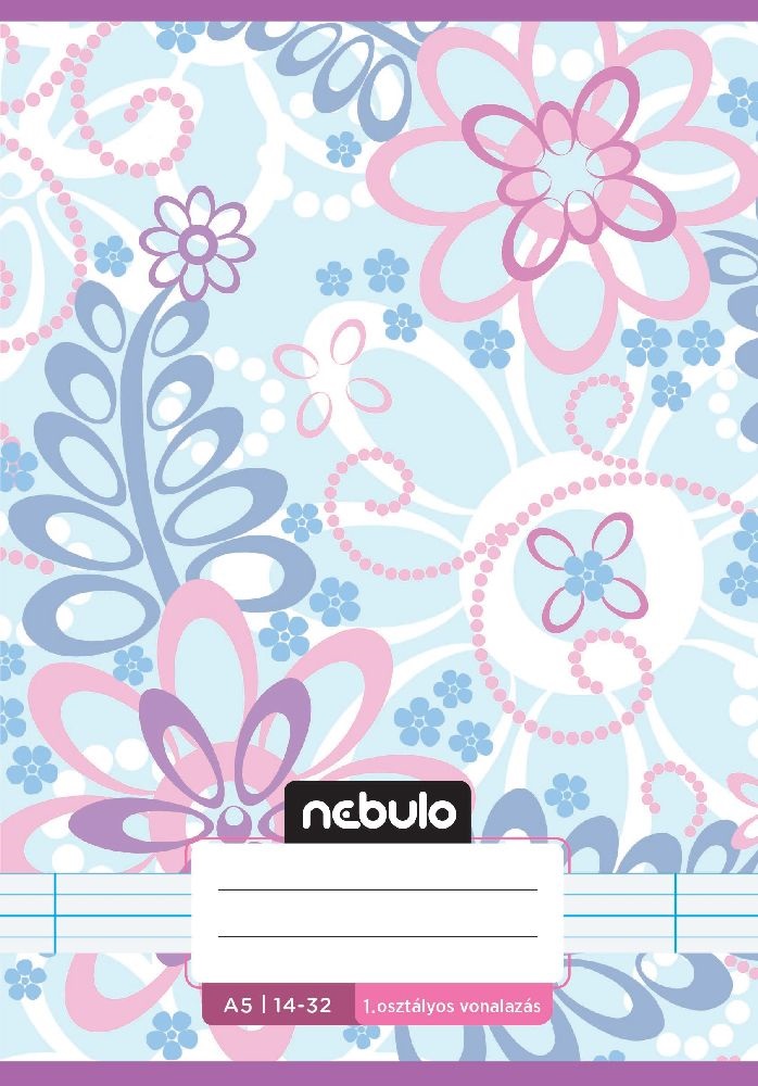 Nebulo Cuki minták A5 1. osztályos 14-32 tűzött vonalas füzet