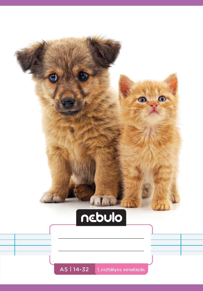 Nebulo Cuki minták A5 1. osztályos 14-32 tűzött vonalas füzet