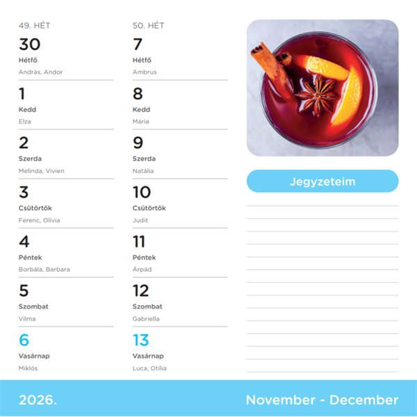 Nebulo Fűszernövény 2026 2 heti mágneses naptár