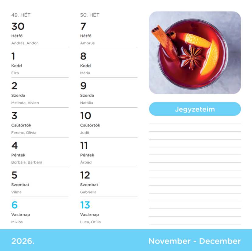 Nebulo Fűszernövény 2026 2 heti mágneses naptár