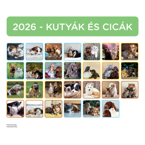 Nebulo Kutya-Cicák 2026 2 heti mágneses naptár