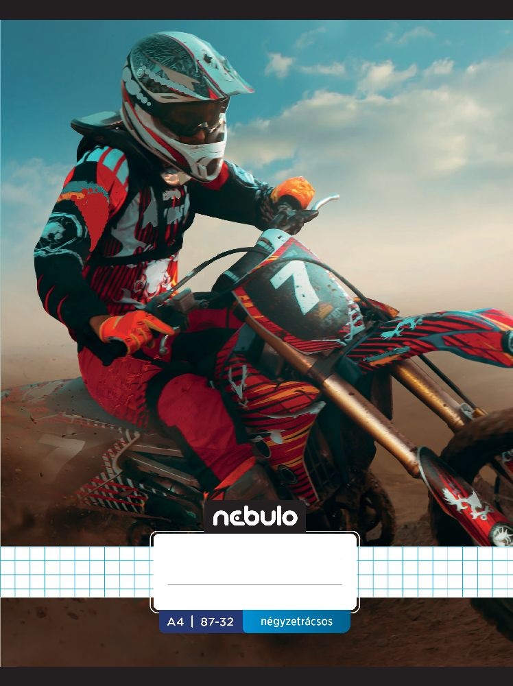 Nebulo Xtreme A4 87-32 tűzött kockás füzet