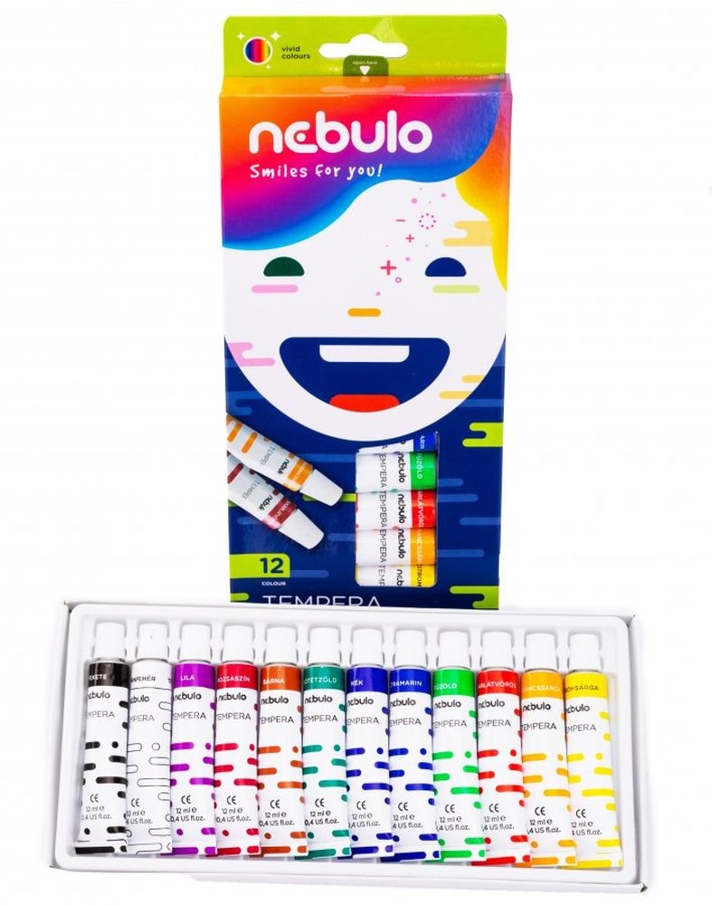 Nebulo 12 féle színű tempera készlet