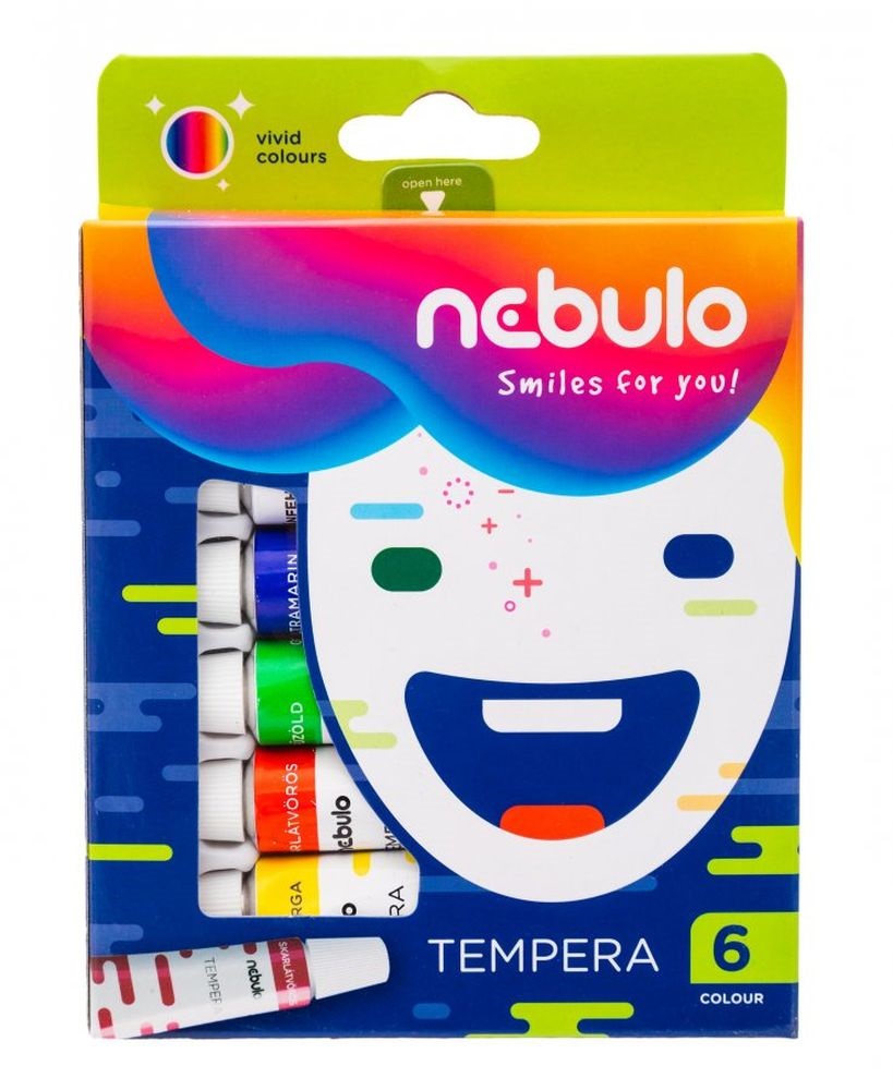 Nebulo 6 féle színű tempera készlet
