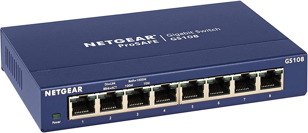 Netgear GS108GE 8port 10/100/1000Mbps LAN nem menedzselhető asztali Switch