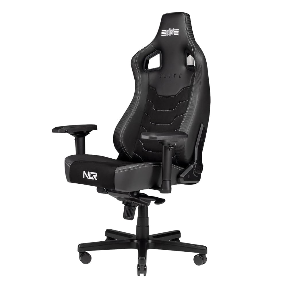 Next Level Racing Elite fekete bőr és velúr gamer szék