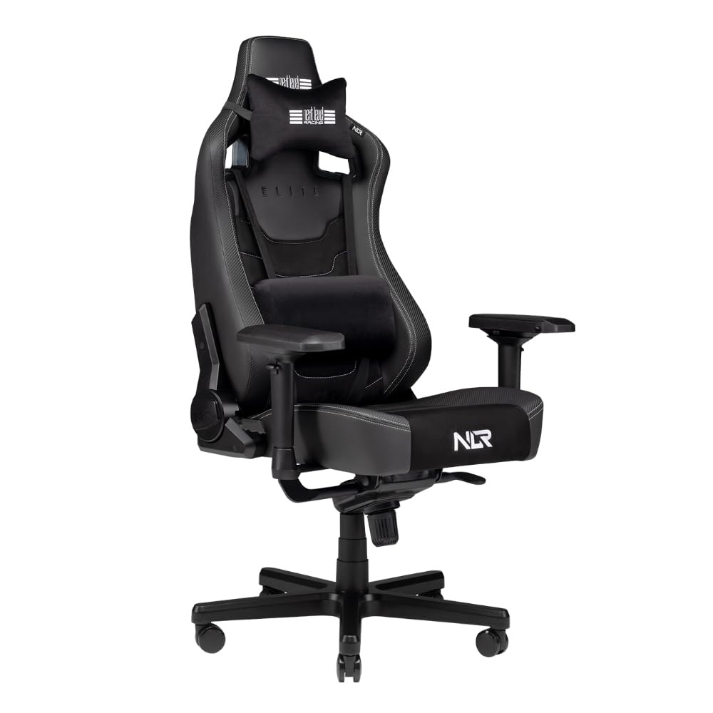 Next Level Racing Elite fekete bőr és velúr gamer szék