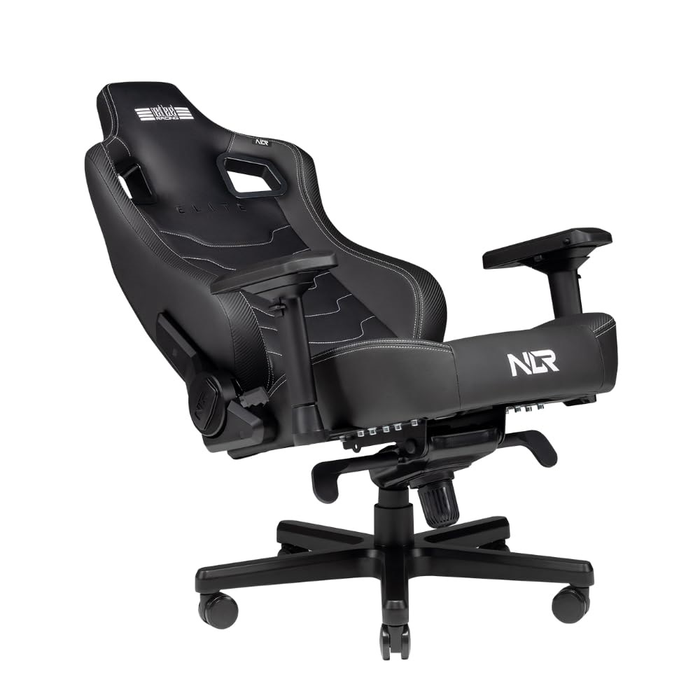Next Level Racing Elite fekete bőr és velúr gamer szék