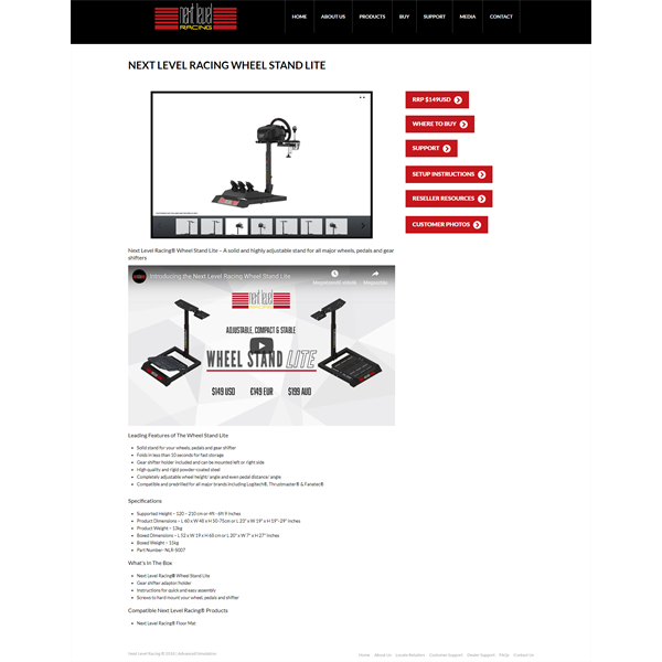 Next Level Racing Racing Wheel Stand Lite szimulátor állvány