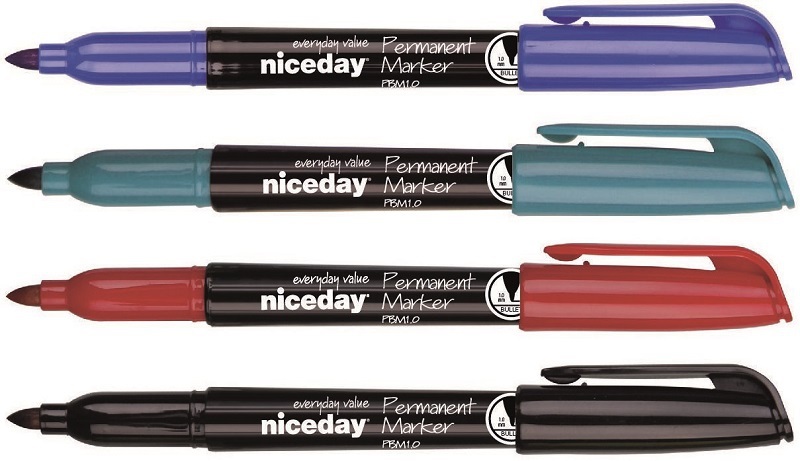 Niceday vékony hegyű 4db-os vegyes színű permanent marker készlet