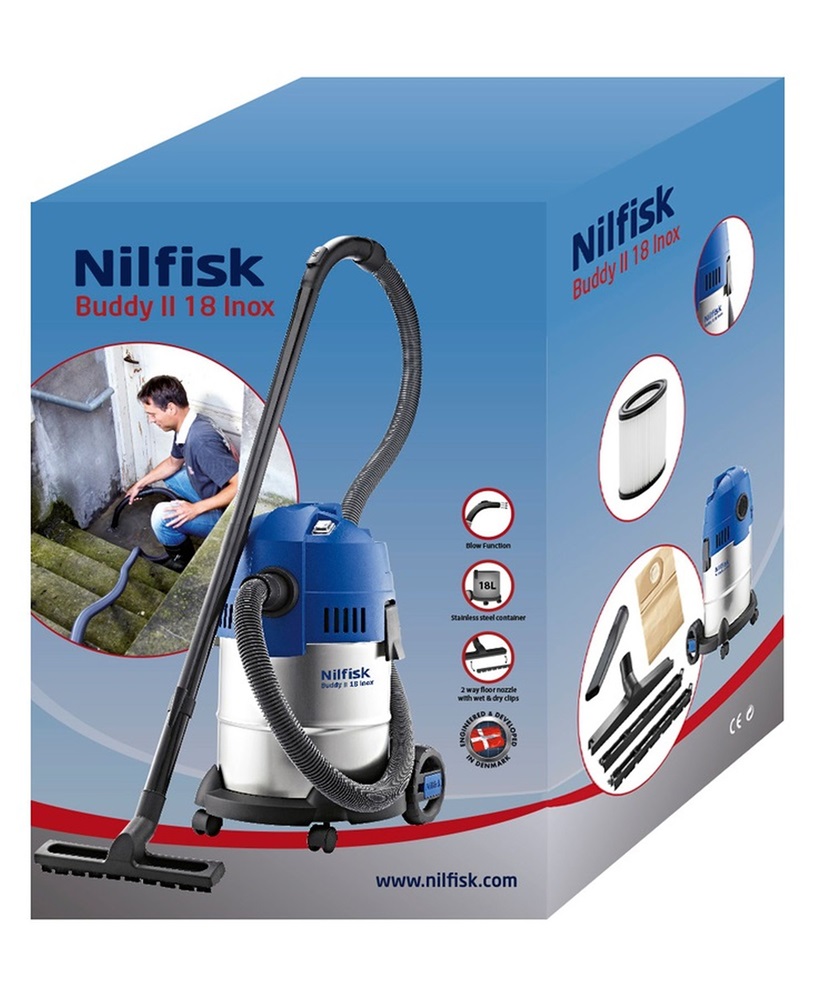 Nilfisk BUDDY II 18 INOX 18 literes tartállyal száraz-nedves porszívó