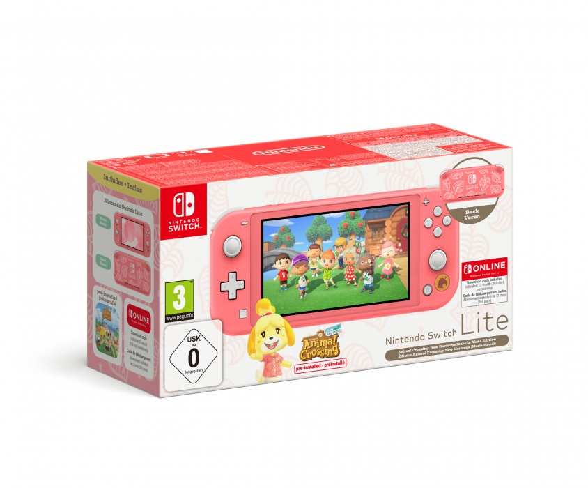 Nintendo Switch Lite Coral + Animal Crossing: New Horizons + 12 Hónap Nintendo Switch előfizetés