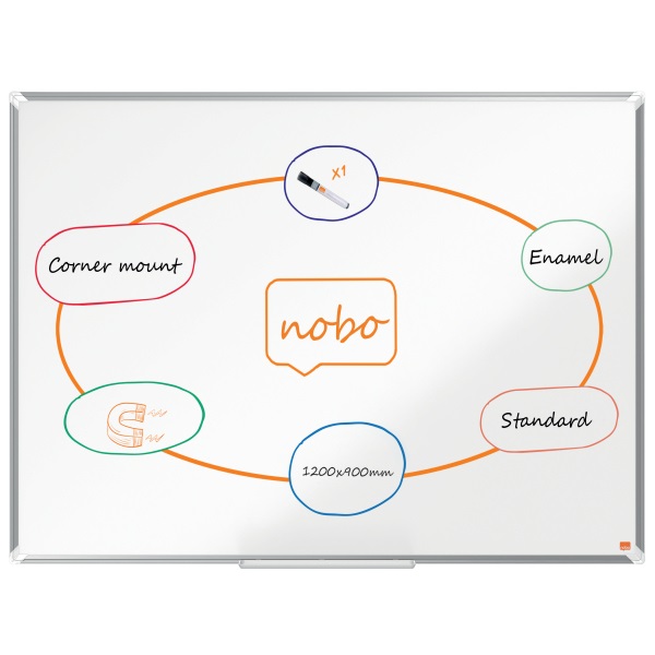 Nobo Premium Plus 120x90cm zománcozott mágneses fehértábla