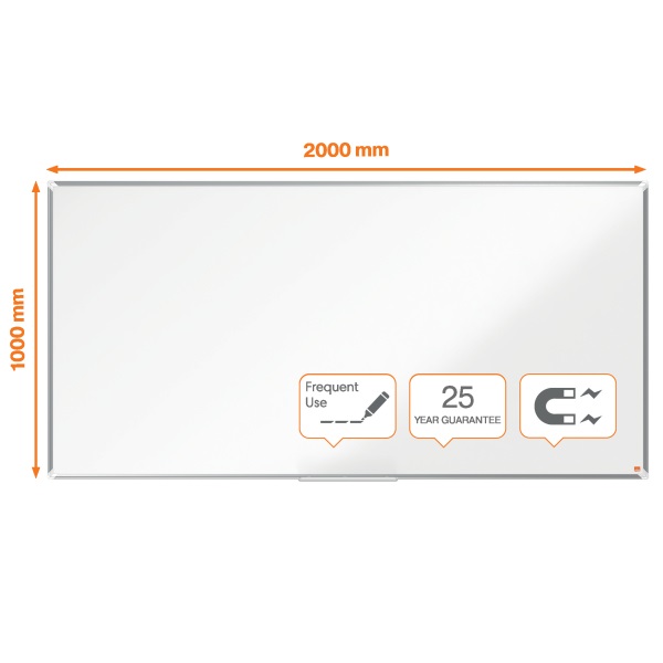 Nobo Premium Plus 200x100cm zománcozott mágneses fehértábla