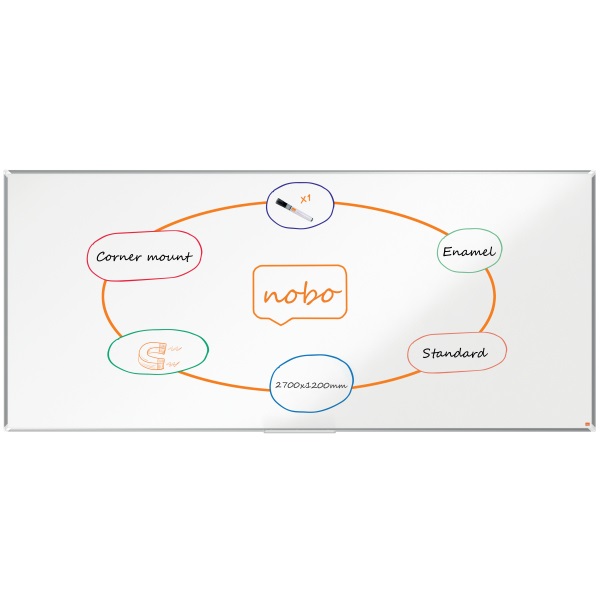 Nobo Premium Plus 270x120cm zománcozott mágneses fehértábla